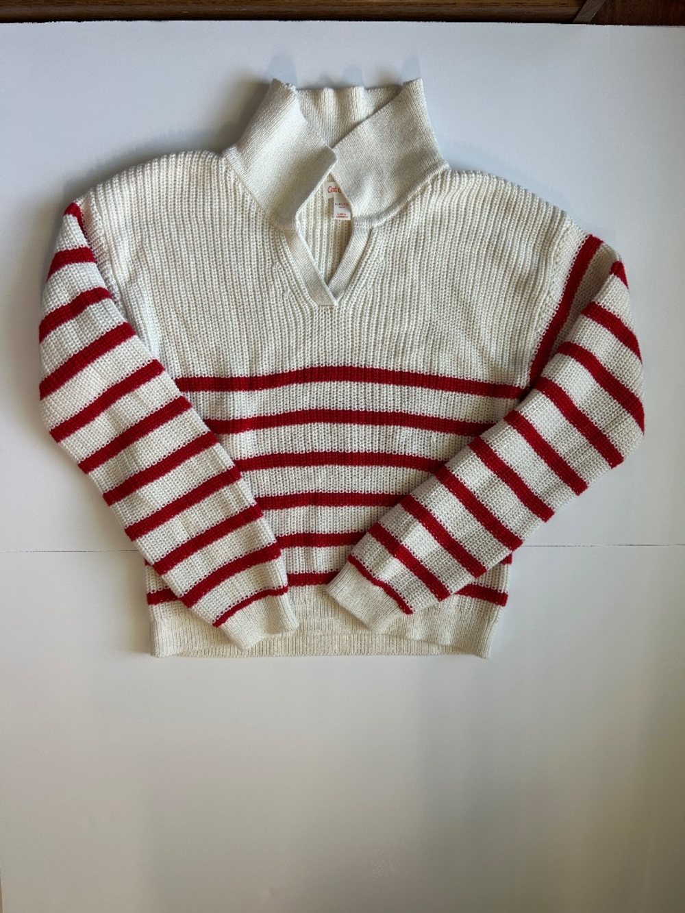 Cat & Jack collared v-neck striped sweater